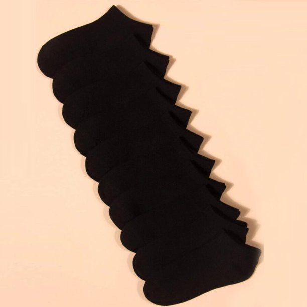 5/10/20 pares de calcetines náuticos invisibles de corte bajo para mujer, calcetines tobilleros invisibles de verano, calcetines de algodón transpirables informales de Color sólido