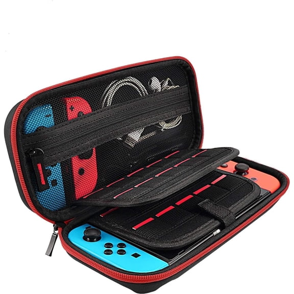 Switch Case,Carrying Case for Nintendo Switch Classic Switch Oled Case with 20 Game Cards Holder,Protective Hard Portable Travel Bag Cover Shell Pouch Mesh Pockets for Accessories