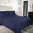 thumbnail image 2 of 300-Thread Count Breathable Cotton Percale Solid 3-Piece Duvet Cover Set with Matching Pillow Shams, King/Cal King, Crown Blu by Blue Nile Mills, 2 of 5