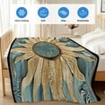 thumbnail image 4 of Blue Golden Sun Cooling Blanket, Lightweight Breathable Summer Throw Blanket with Double Sided Cold Effect, Vintage Abstract Art Retro Picnic Beach Blankets Bed Sheet for Hot Sleepers 30"x40", 4 of 8