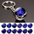 thumbnail image 2 of Llavero creativo de 12 constelaciones, piedra del tiempo, bola de cristal de doble cara, llavero de Metal, colgante, llavero, accesorios, regalo de moda xuanjing  unisex, 2 of 2