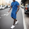 thumbnail image 2 of Short Sets for Men Short Sleeve Crewneck T Shirt and Bermuda Shorts 2 Piece Matching Set Tracksuit Summer Outfits, 2 of 5