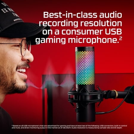 HyperX - QuadCast 2 S Wired Multi-Pattern USB Electret Condenser Microphone