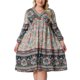 thumbnail image 1 of Vestido de verano de talla grande Agnes Orinda para mujeres, casual, bohemio, floral, con cuello en V, manga 3/4, midi, corto, vestido de playa 4X azul rosa, 1 of 6