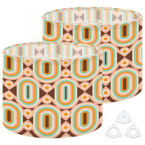 Lamp Shades Set of 2 Easy Assembly 50s Mid Century Modern Drum Lampshades for Table Lamps Floor Lamps Pendant Light 13"x13"x10" Replacement Lamp Shade