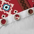 thumbnail image 4 of Homewish Retro Boho Aztec Black Out Curtains,Vintage Striped Rhombus Curtains Pack of 2 (42x63 Each),Red Cyan Beige Bedroom Curtains For Adults,Super Cozy Room Decor, 4 of 6