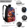 thumbnail image 5 of Binienty American Flag Lightning Football Backpack for Kids 5th Grade 17 Inch Large Capacity School Bookbag with Customizable Shoulder Belts Front Storage Pocket for Elementary, 5 of 6