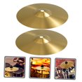 thumbnail image 3 of OUNONA 2 Pcs Cymbale Ronde Jazz Brass Production Musicale Dorée Performances Musicales, 3 of 7