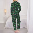 thumbnail image 3 of KLL Dino Christmas Party Print Women's Long Sleeve Pajamas with Pants Sleepwear Loungewear 2 Set-X-Large, 3 of 8