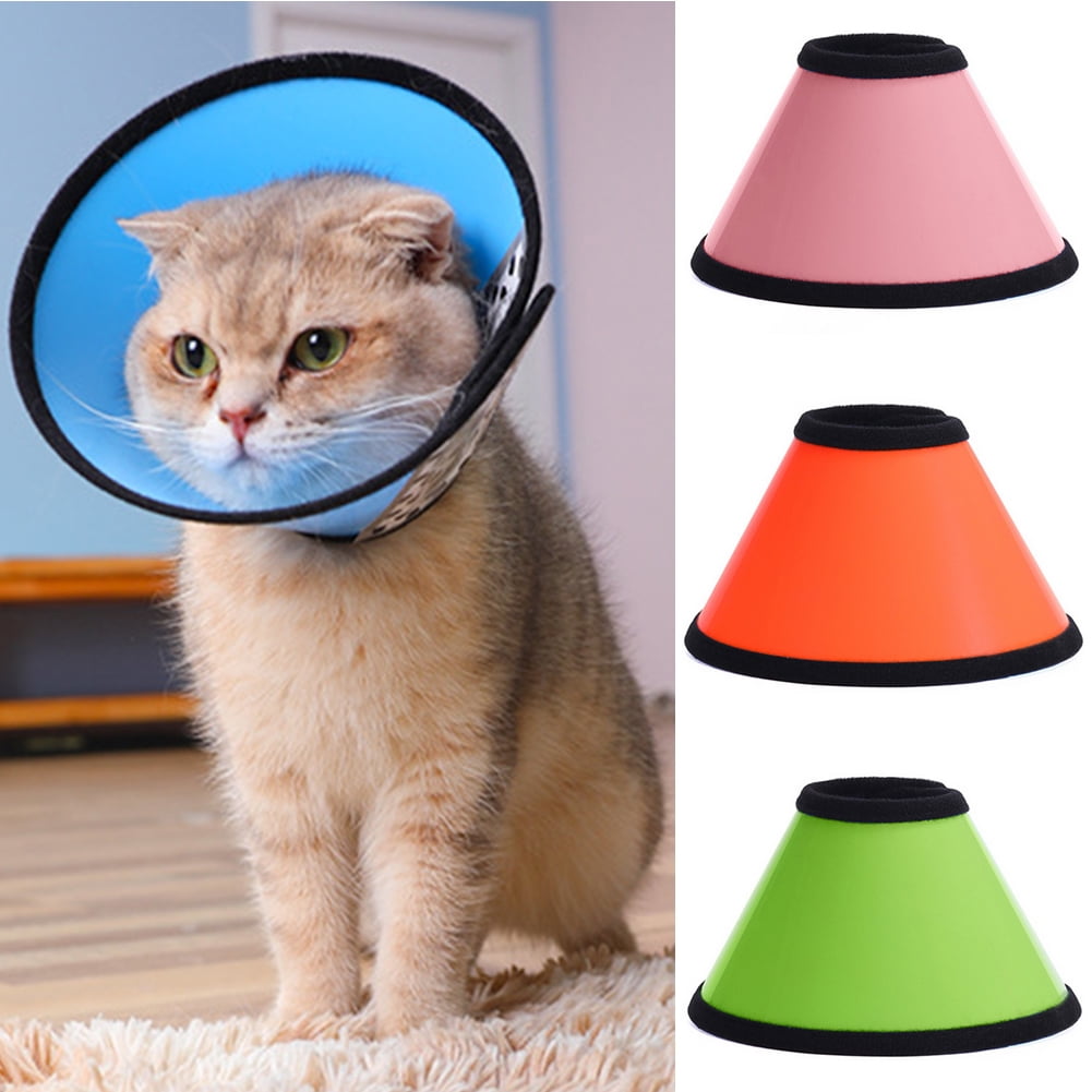 Tondiamo 2 Pieces Soft Cat Recovery Cone Adjustable Cat Cone Collar Wound Healing Protective Cone Kitten Cones Pet Recovery Collar for Cats 