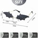 thumbnail image 2 of 2 Pcs Bat-shaped Rimless Sunglasses (Gray Golden Frame + Red Golden Frame), 2 of 4