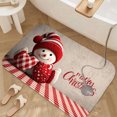 thumbnail image 3 of 1pc Snowman with Christmas Heart Absorbent Non-Slip Bathroom Thickened Flannel Rug Decor,Soft,Quick Drying,Suitable For Indoor/outdoor Use,Bathrooms,Bedrooms,Kitchens,Terrace,Laundry Rooms,16"x24", 3 of 9