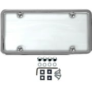 Auto Drive Chrome Anti-Theft License Plate Cover and Frame