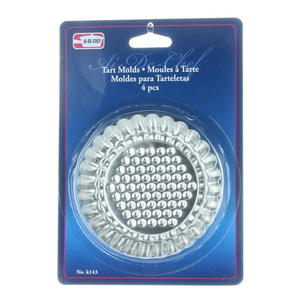 Lot of 8 Mini Flan Pan 3 1/2" Tart Molds Stainless