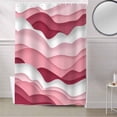thumbnail image 5 of Fabric Shower Curtain, Gradient Ocean Waves Pink Gradient Waves Shower Curtains with 12 Hooks Waterproof Machine Washable Bath Curtains for Bathroom,36 x 78in, 5 of 6