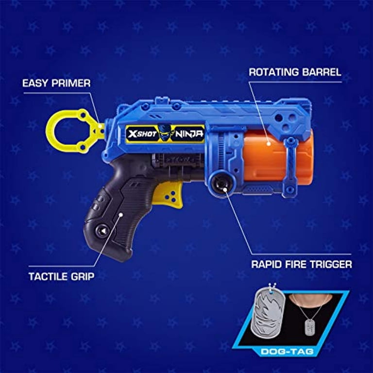 XShot Ninja No Rez Foam Dart Blaster (8 Darts, 1 Dog-Tag) Limited