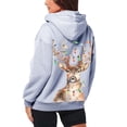 thumbnail image 1 of WEAIXIMIUNG Sweat à Capuche Zippé pour Femmes Mode Imprimé Cerf Leaping Manches Longues Poche Cordon Décontracté Sport, 1 of 6