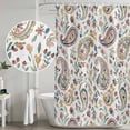 thumbnail image 4 of 60x72 Inch Shower Curtains for Bathroom, Paisley Flower Bath Curtain Decor, Spring Watercolor Country Floral Leaf Plant Waterproof Restroom Curtains Shower Set Accessories with 12 Hooks 60 Inch, 4 of 6