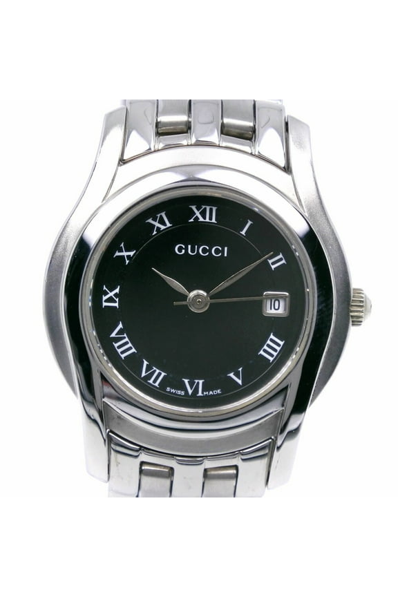 Pre-Owned Gucci GUCCI Watch 5500L Stainless Steel Quartz Analog Display Black Dial... (Fair)
