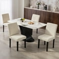 thumbnail image 2 of HOMCOM Corduroy Upholstered Dining Chairs, Kitchen Chairs Set of 4, Beige, 2 of 10