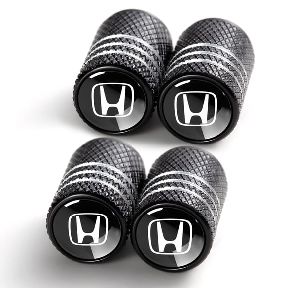 Tapa de vástago de válvula de neumático YUIQIEUY para Honda, paquete de 4, negra