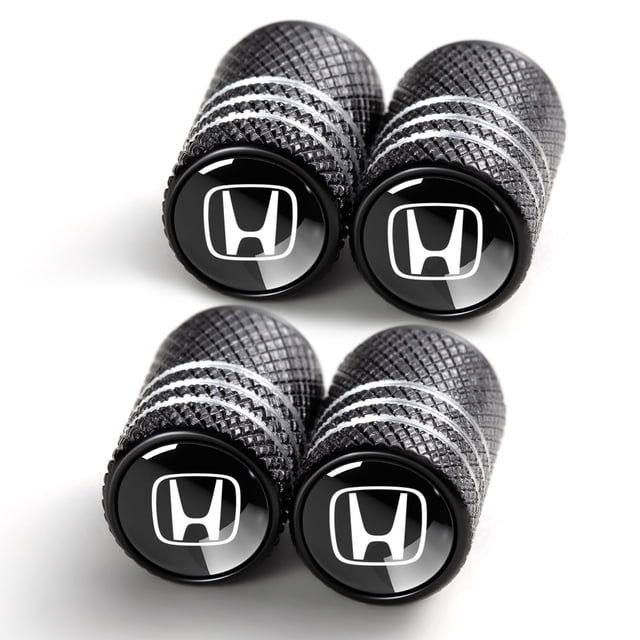 Tapa de vástago de válvula de neumático YUIQIEUY para Honda, paquete de 4, negra