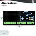 thumbnail image 4 of Stupell Industries Contemporary Gamers Never Quit Neon Canvas Art, 24 x 10, by Kim Allen, 4 of 8