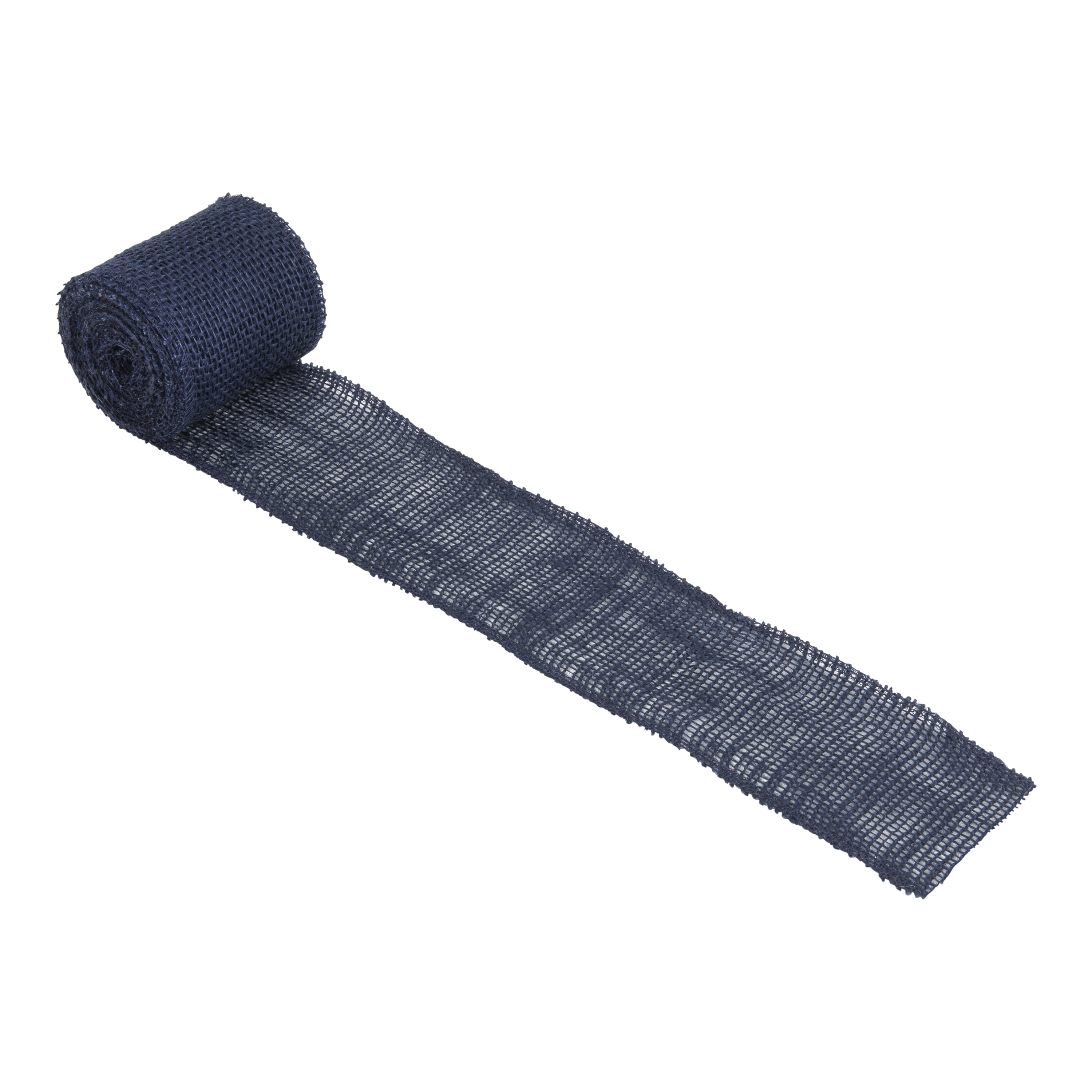 Love, Laugh, Craft Jute Burlap Roll Precut, Finished Edges, 3"W x 5-Yards, 740-36, Navy Blue