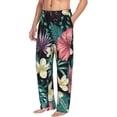 thumbnail image 2 of Haiem Green Tropical Leaves Men's Pajama Pants Ultra Lightweight Pjs Bottoms Sleepwear Bottom Pants with Pocket Drawstring-XX-Large, 2 of 9