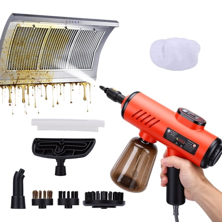 1200W High Pressure Handheld Steam Cleaner, 600ML Tank Multi-Purpose Steamer for Home Use,Cleaning Floor, Upholstery, Grout and Car,Red