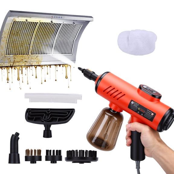 1200W High Pressure Handheld Steam Cleaner, 600ML Tank Multi-Purpose Steamer for Home Use,Cleaning Floor, Upholstery, Grout and Car,Red