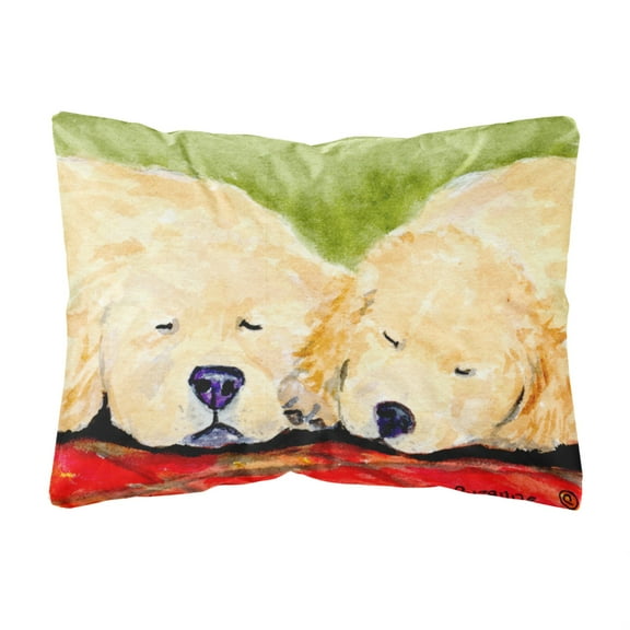 Carolines Treasures SS8902PW1216 Golden Retriever Indoor & Outdoor Decorative Fabric Pillow - 12 x 16 in.
