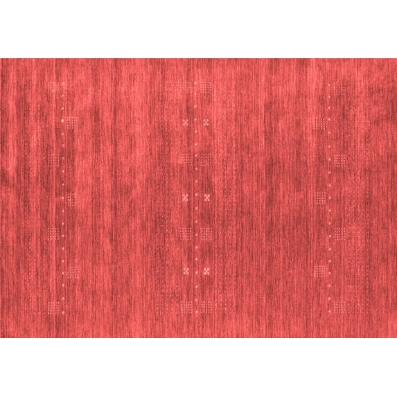 Ahgly Company Indoor Rectangle Abstract Red Contemporary Area Rugs, 3' x 5'
