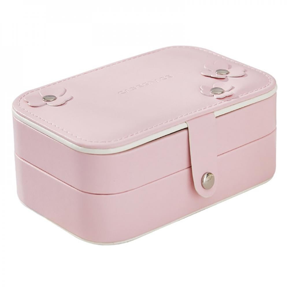 [Big Clear!]Doublelayer Travel Storage Box Portable Jewelry Box