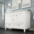 thumbnail image 2 of EVIVA Britney 48 Inch Double Sink Transitional White Bathroom Vanity with White Carrara Quartz Countertop, 2 of 7