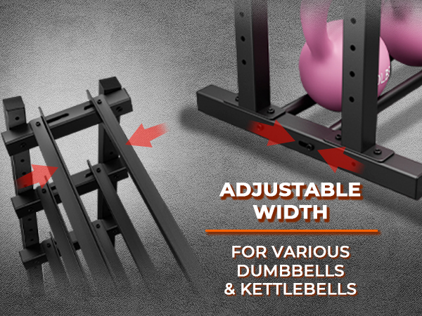 4-Tier Heavy-Duty Dumbbell Rack, 1100 lbs Capacity, Adjustable Steel Frame