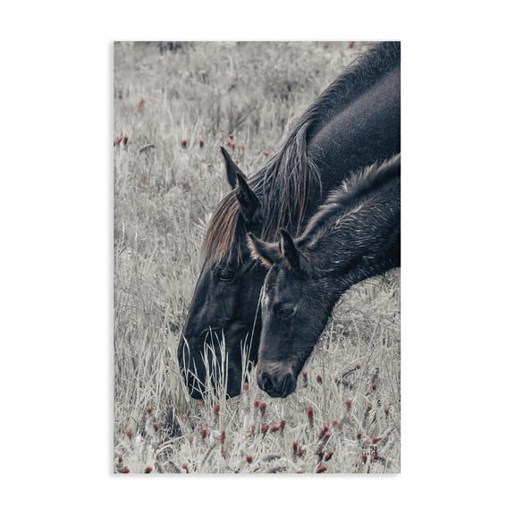 Stupell Industries Rustic Lodge New Graze Horses in Meadow Canvas Art, 16 x 24, by Nathan Larson
