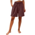 thumbnail image 2 of Asxite Plus Size Womens Pajamas Pants Elastic Waist Solid Pocket Casual Short Sleepwear, 2 of 6