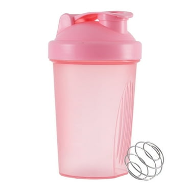CCOCC Protein Shaker Bottle,500ml Pink Shaker Cup,Shaker Bottle with Stainless Steel Mixing Ball