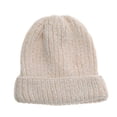 thumbnail image 1 of Gorros de lana para hombres y mujeres, gorros gruesos de invierno, medias cálidas, gorro de lana de chenilla con panel claro de color sólido, 1 of 5