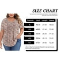 thumbnail image 3 of LANREMON Plus Size Tops Summer Womens Tops Pinkfloral Scoop Neck Pleated Short Sleeve Tunic Tops for Women Boho Shirts 3XL, 3 of 6
