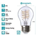 thumbnail image 2 of 40-Watt Equivalent A15 Dimmable Fine Bendy Filament LED Vintage Edison Light Bulb Warm White (2-Pack), 2 of 5