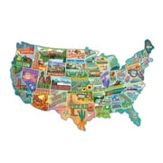 TDC Games American Road Trip 1000 Piece Jigsaw Puzzle in the Shape of the USA 31 inches long - Cool Wall Art
