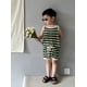 thumbnail image 4 of Conjuntos de ropa tejida de verano para chico, chaleco y pantalones cortos a rayas para niño, 2 uds., camiseta sin mangas para niña, traje de camisetas para niño, 4 of 6