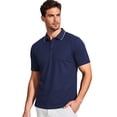 thumbnail image 3 of Cadmus Mens Polo Shirts Quick Dry Short Sleeve Golf T Shirt Performance Moisture Wicking Casual Workout,8602,Navy Blue,XL, 3 of 6