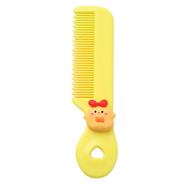 Cute Kids Hair Comb, Pink, Plastic, 4.5 Inch, Detangling Brush with Decorat