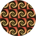 thumbnail image 1 of Ahgly Company Machine Washable Indoor Round Transitional Night Red Area Rugs, 3' Round, 1 of 7