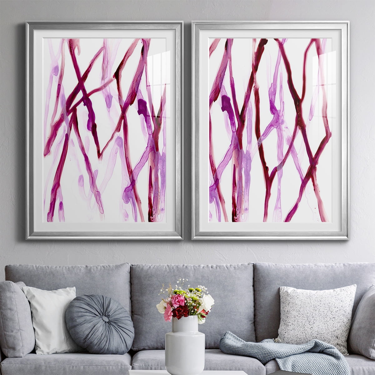 Wexford Home Runnel XV Premium Framed Print, 26.5" x 36.5" - Ready to Hang, Silver (Set of 2)