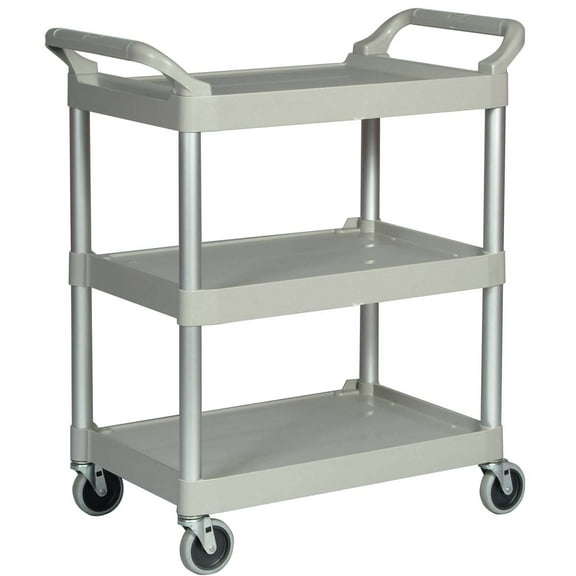 RUBBERMAID COMMERCIAL PRODUCTS C-UTILITY CART, 3 SHELFPLATINUM 3424-88 PLATINUM