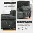thumbnail image 4 of U-shaped Sectional Sofa 103.5" Chenille Fabric Couch with Dual Chaise Lounges, Storage Pockets and Armrest Pillows for Living Room, Black, 4 of 11